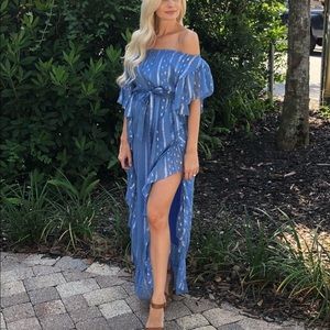 Beautiful SAYLOR off the shoulder maxi dress
